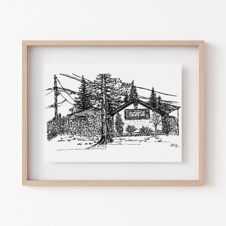 Edmonton Urban Back Alley Ink Art Print