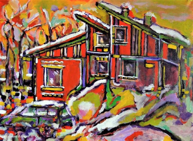 Edmonton Sunset In Winter Painting