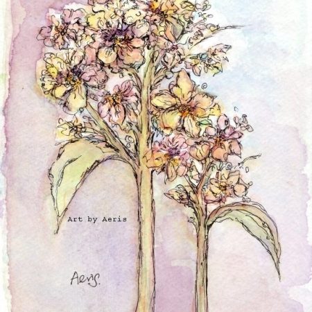 Cluster Flowers Watercolor Painting