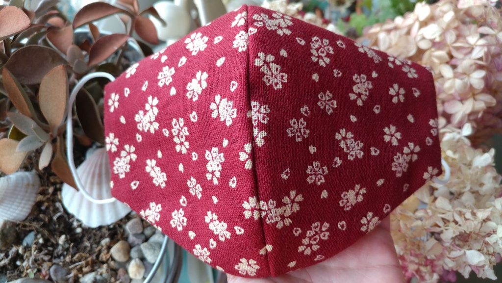 Premium 3 Layers Red Cherries Flowers Japan Cotton Face Masks with Filter Pocket And Nose Wire 3