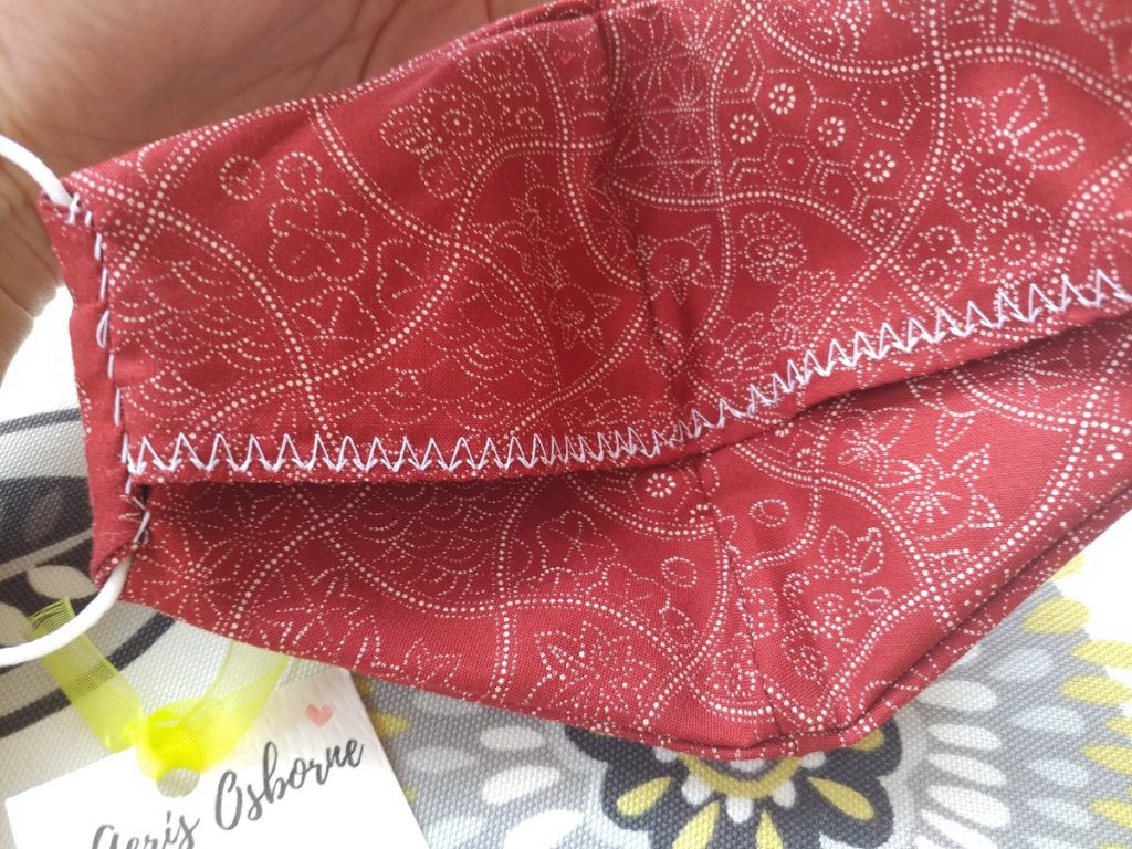 Premium 3 Layers Red Patterns Japanese Cotton Face Masks with Filter Pocket And Nose Wire