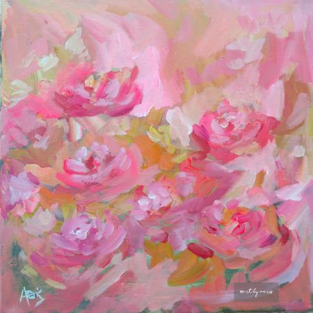 Paris Red Roses Abstract Flower Wall Painting