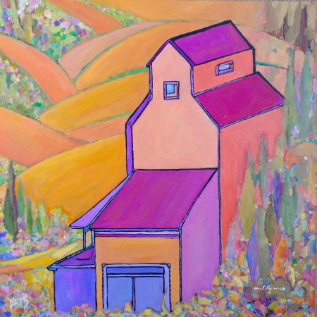 Alberta Grain Elevator acrylic painting by Aeris Osborne