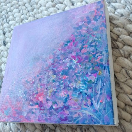 Violet Veil 8 x 8 Acrylic Painting By Aeris Osborne