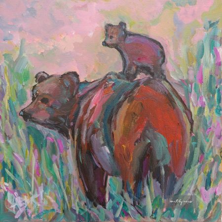 Grizzly Bear And Cub Original Acrylic Painting Aeris Osborne