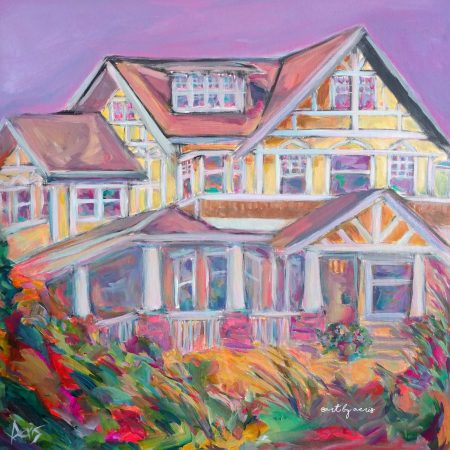 1912 Holgate Residence Edmonton Tudor House Painting By Aeris Osborne