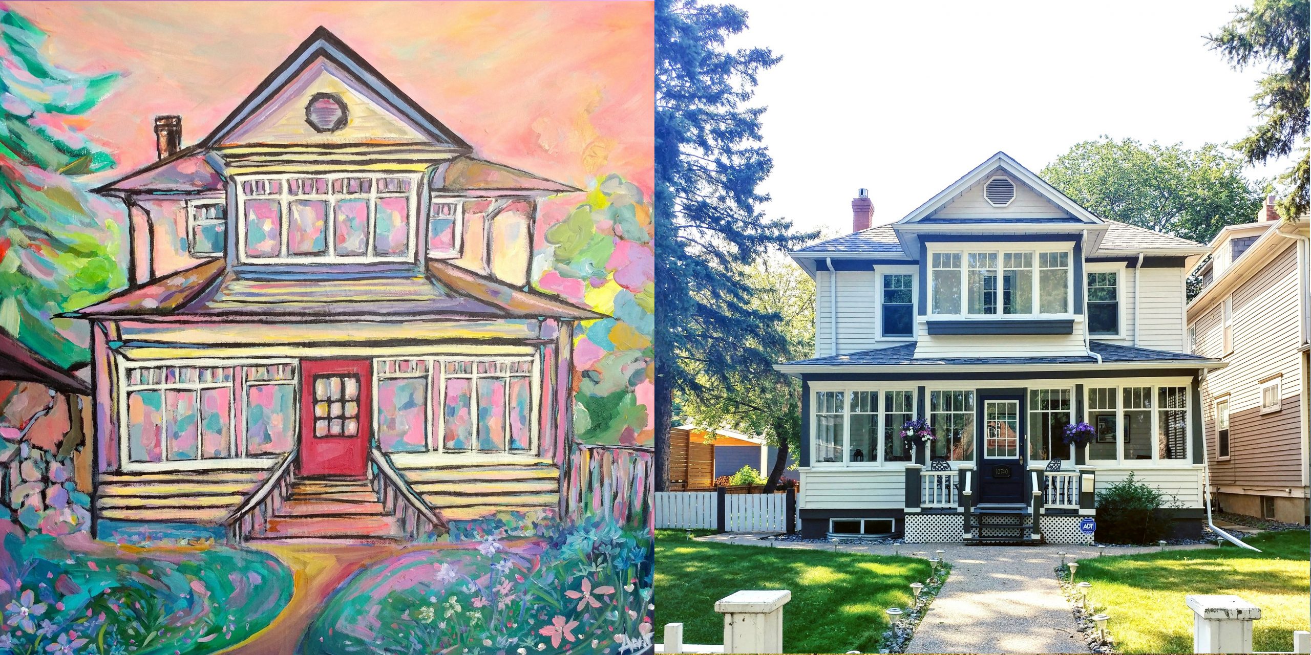 Westmount Foursquare House Painting By Aeris Osborne