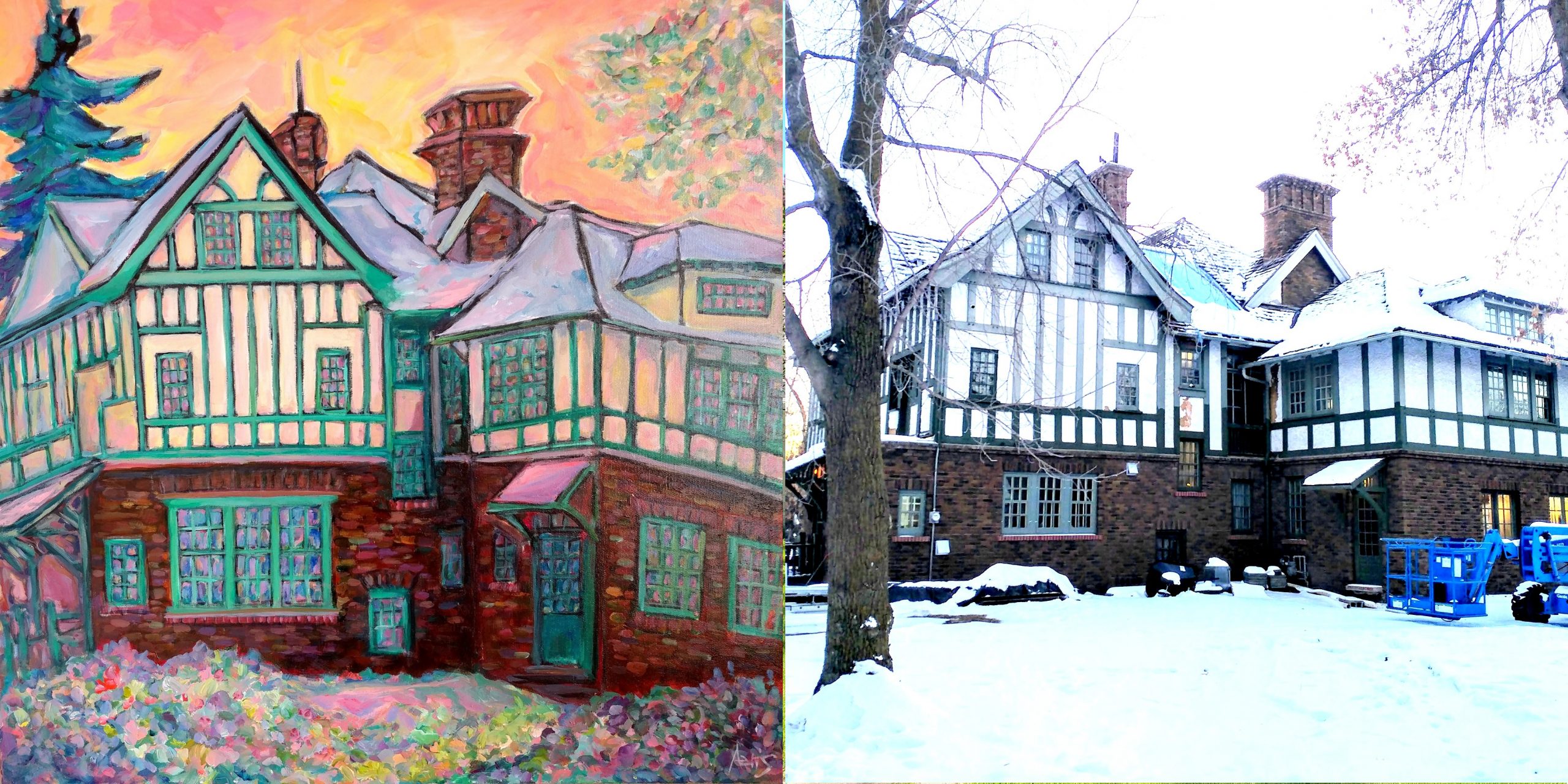 Westmount Tudor House Painting By Aeris Osborne