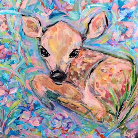 Adorable Deer Fawn Painting By Aeris Osborne