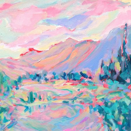 Hinton Rocky Mountain View Painting Aeris Osborne Art