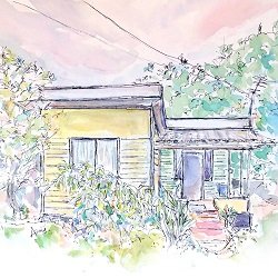 Watercolor House Portraits Paintings