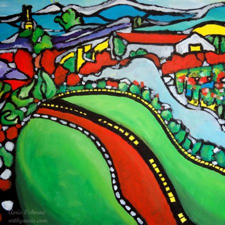Kelowna Vineyard Painting By Aeris Osborne