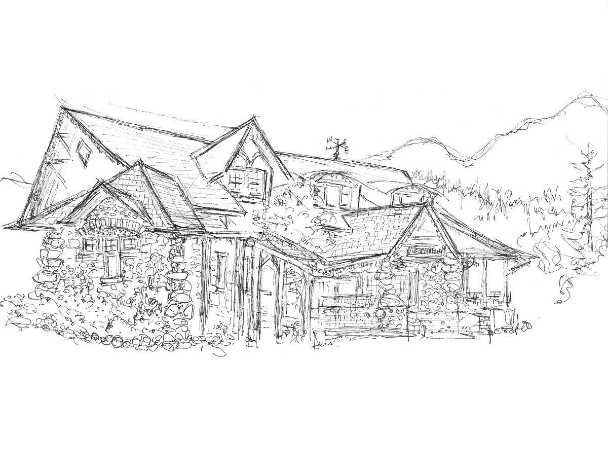 Jasper Park Information Center Inkpen Sketch Aeris Osborne